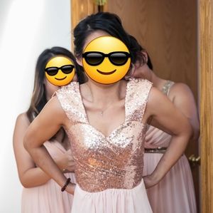 Sweetheart Bridesmaid Dress with Sequin Top - S